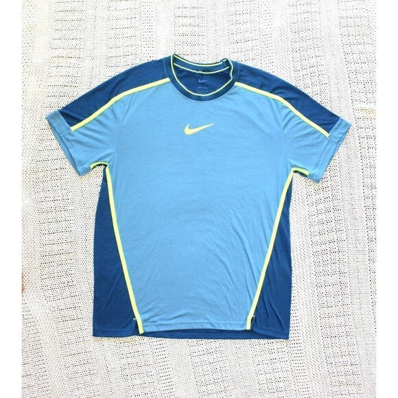 Nike Dri fit Training T Shirt Size Small Blue & Green Short Sleeve Sport clash - Picture 6 of 12
